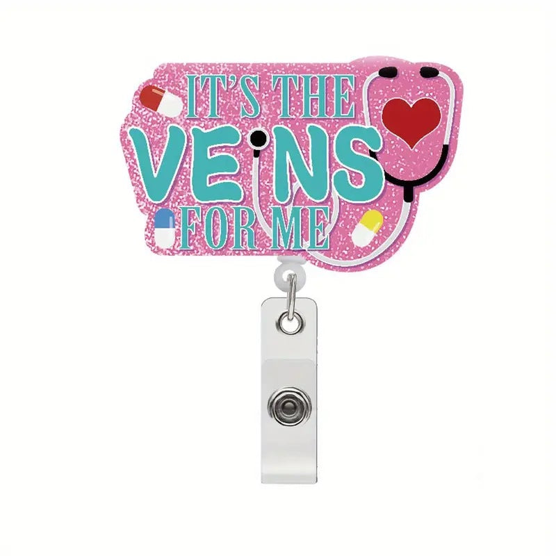 Wholesale Acrylic Medical ID Retractable Keychain